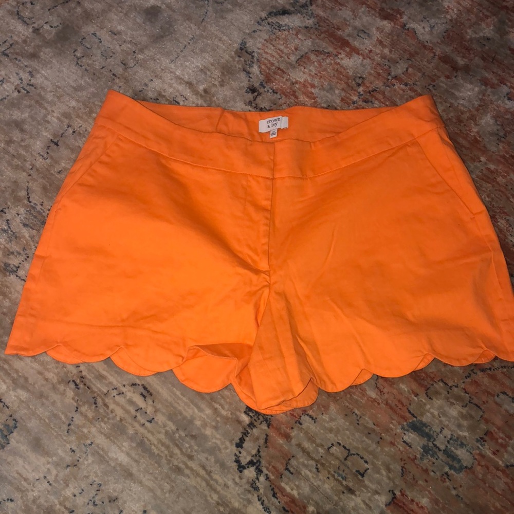 Orange women’s shorts size 12. Never been worn! Stretchy material